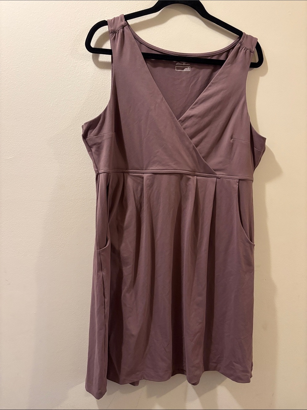 Eddie Bauer Sleeveless Wrap-Front Midi Dress in Mauve - women’s XL
